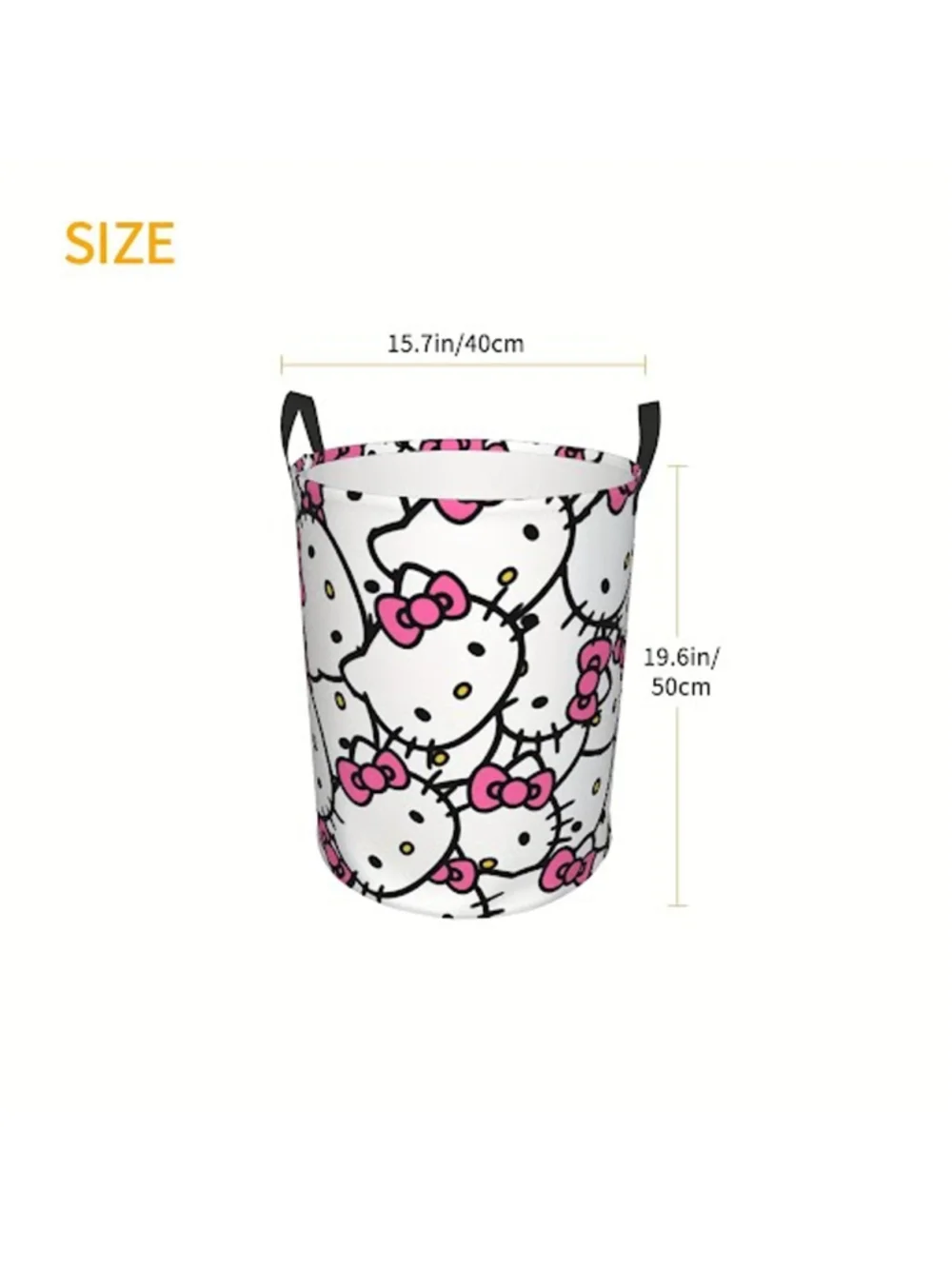 #HK-2268 Hello Kitty Laundry Hamper - Trash Storage -Polyester - Water Resistant